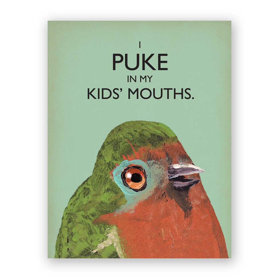 The Mincing Mockingbird - Mother's Day Bird Puke Card-The Mincing Mockingbird-treehaus