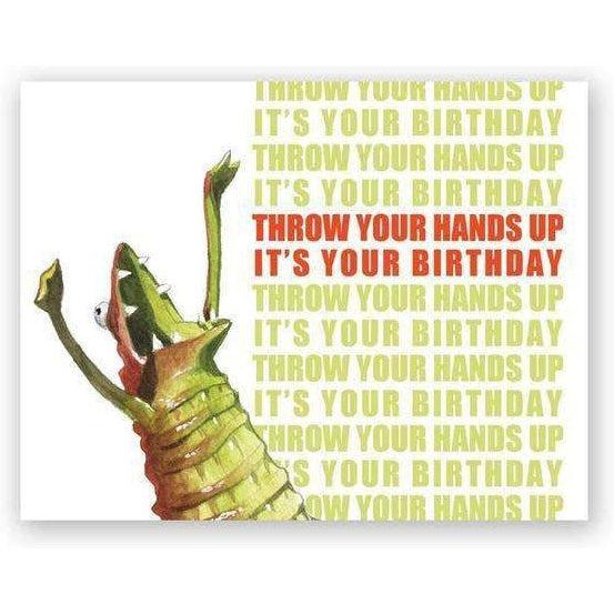 The Mincing Mockingbird - Throw Your Hands Up Birthday Card-The Mincing Mockingbird-treehaus