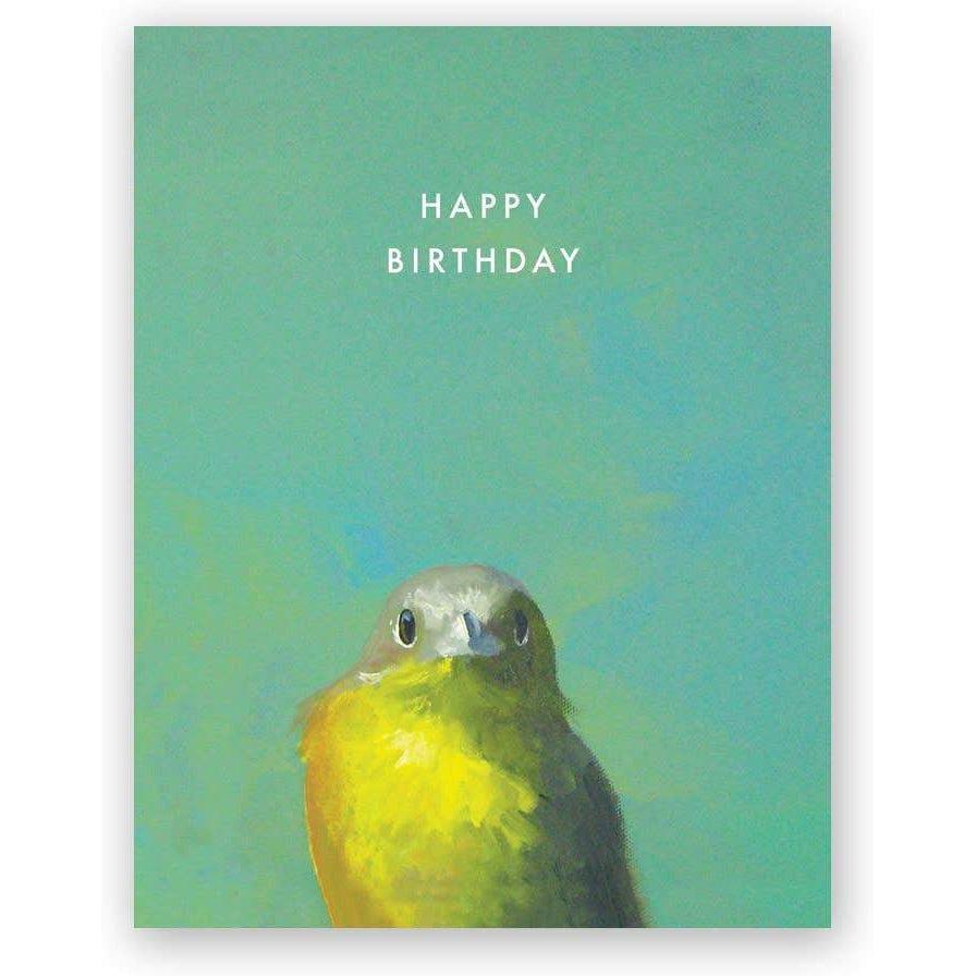The Mincing Mockingbird - Yellow Bird Birthday Card-The Mincing Mockingbird-treehaus