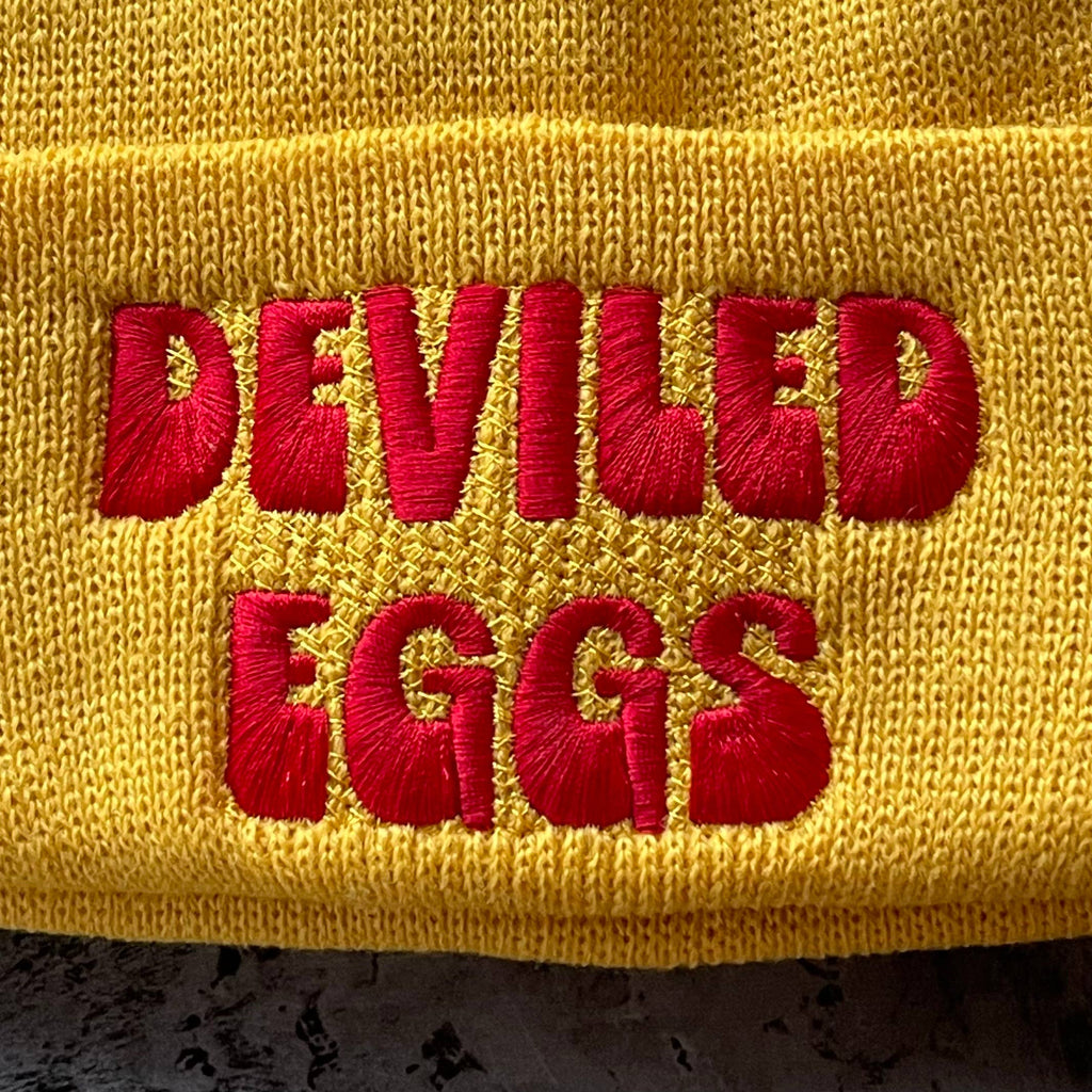The Silver Spider - Deviled Eggs Knit Beanie - Yellow-The Silver Spider-treehaus
