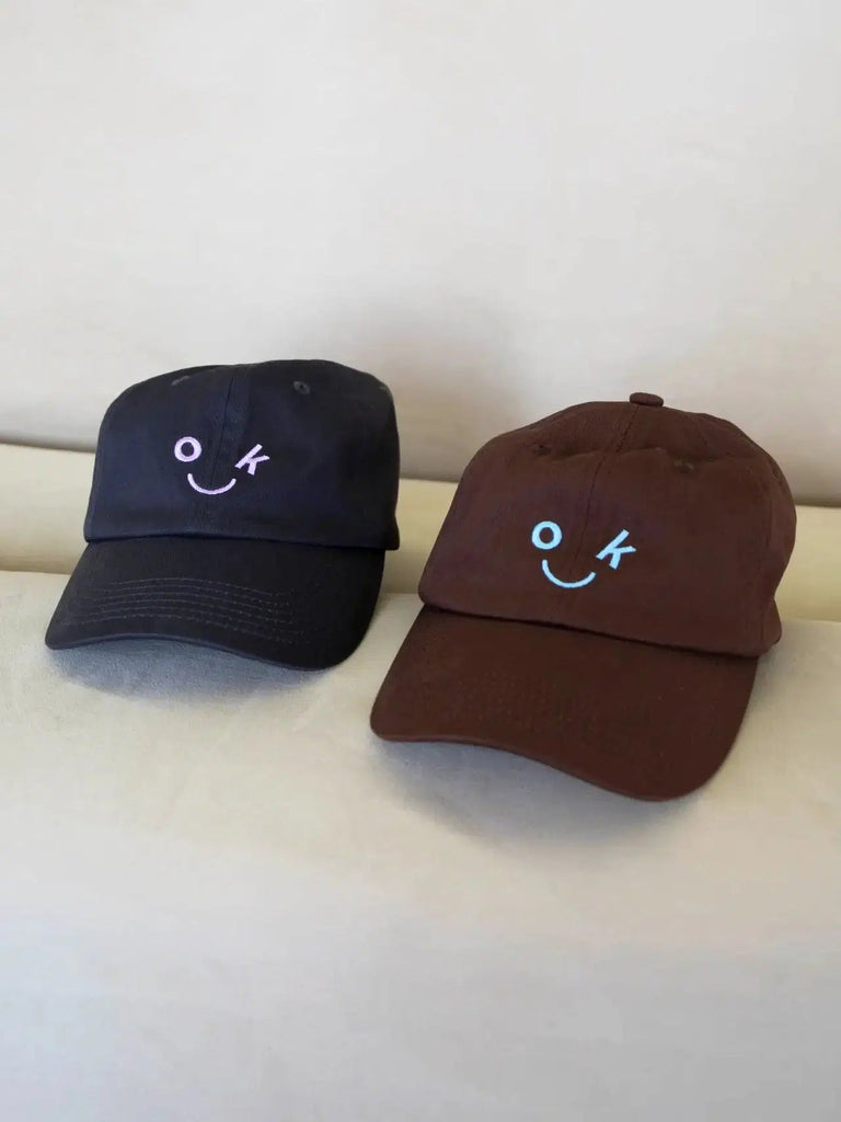 Things Between - OK Smile Hat - Washed Black/Lavander-Things Between-treehaus