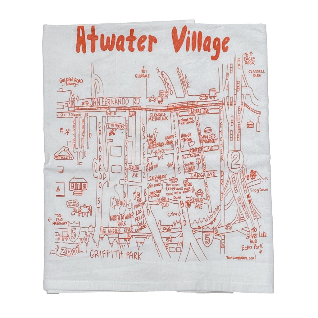 Tom Lamb - Atwater Map Tea Towel-Tom Lamb Maps-treehaus