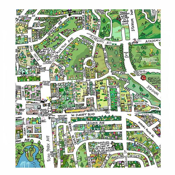 Tom Lamb - Echo Park Illustrated Map-Tom Lamb Maps-treehaus