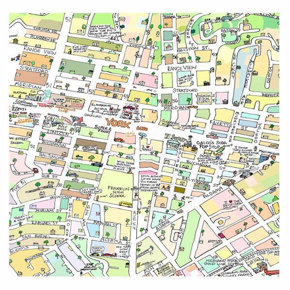 Tom Lamb - Highland Park Illustrated Map-Tom Lamb Maps-treehaus
