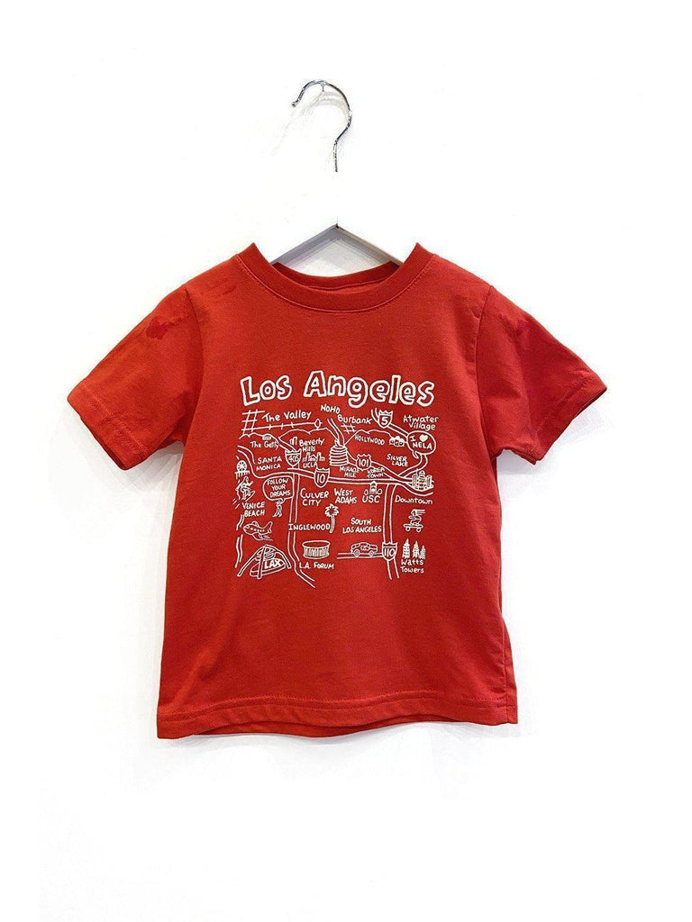 Tom Lamb - Los Angeles Kids T-shirt-Tom Lamb Maps-treehaus