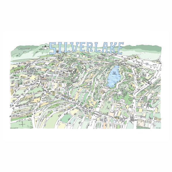 Tom Lamb - Silver Lake Illustrated Map-Tom Lamb Maps-treehaus