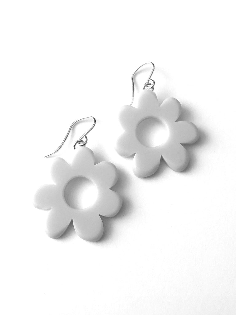 WOLL - Mod Flower Earrings - White-WOLL-treehaus
