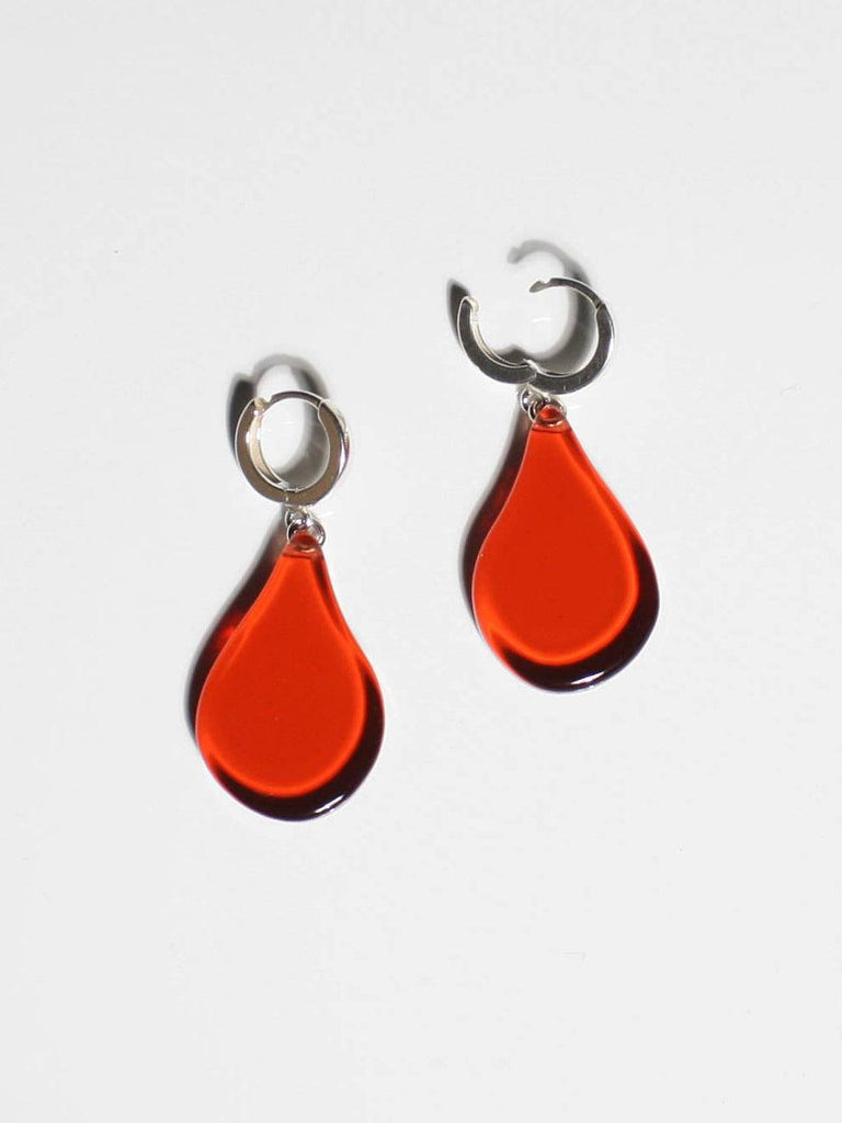 WOLL - Teardrop Earrings - Flame Red-WOLL-treehaus