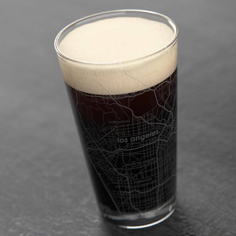 Well Told - Los Angeles CA Map Pint Glass-Well Told-treehaus