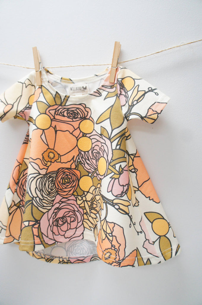 Willbirdbaby - Chickadee Swing Dress - Mod Floral-Willbirdbaby-treehaus