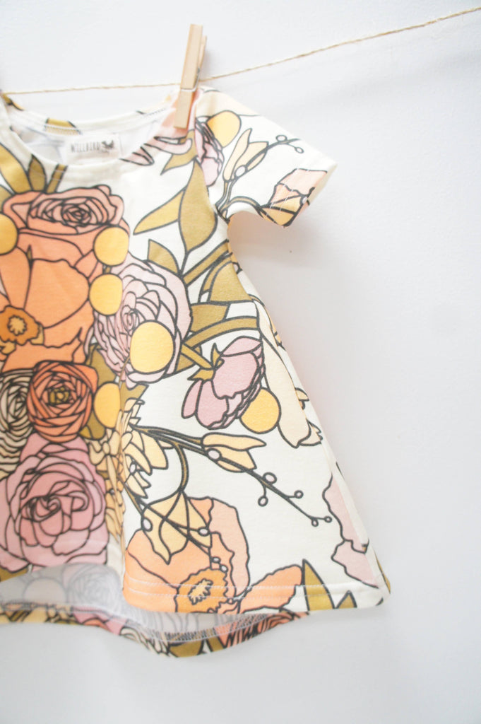 Willbirdbaby - Chickadee Swing Dress - Mod Floral-Willbirdbaby-treehaus
