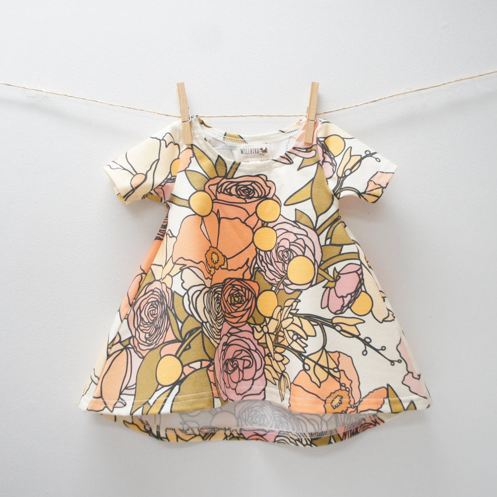 Willbirdbaby - Chickadee Swing Dress - Mod Floral-Willbirdbaby-treehaus