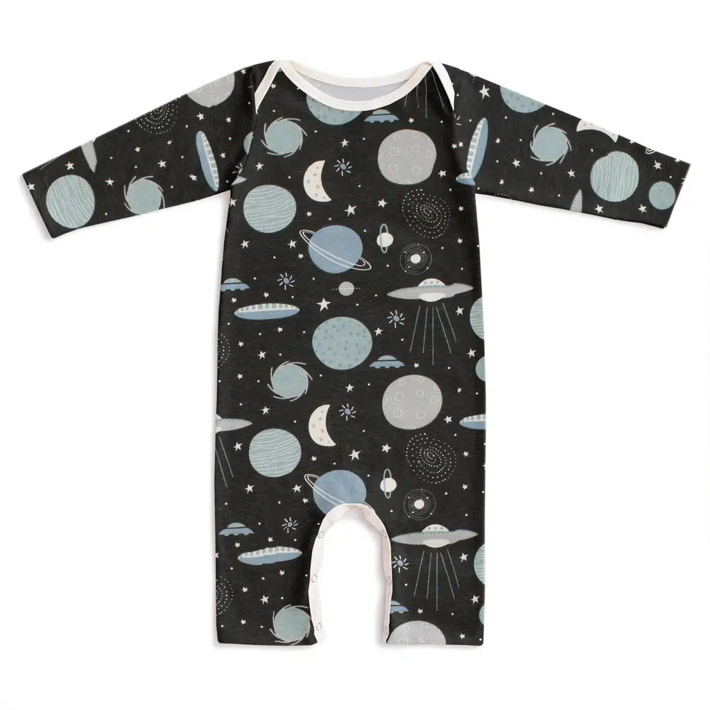 Winter Water Factory - Long Sleeved Romper - Space - Charcoal-Winter Water Factory-treehaus