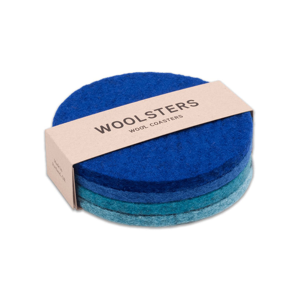 Woolly Made - Merino Wool Coasters (4 per set) - Cool Mix-Woolly Made-treehaus