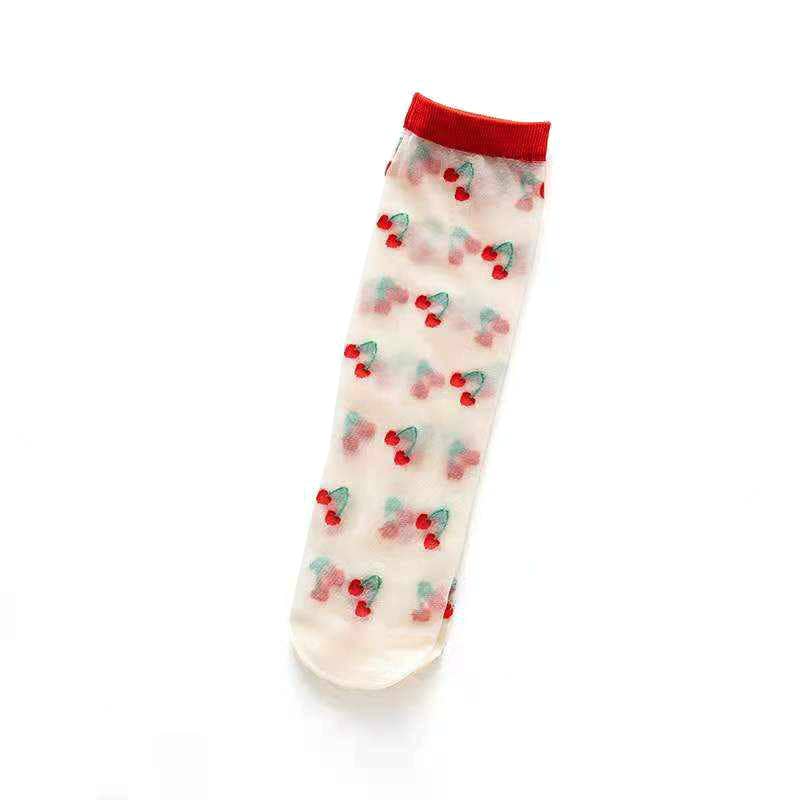 XS Unified - Sheer Fruit Socks - Cherry-XS Unified-treehaus