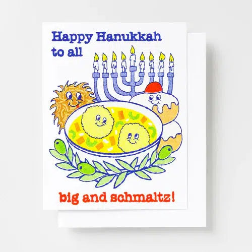 Yellow Owl - Card - Happy Hanukkah Big and Schmaltz-Yellow Owl-treehaus