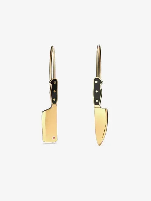 Yellow Owl - Earrings - Knife and Cleaver Dangles-Yellow Owl Workshop-treehaus