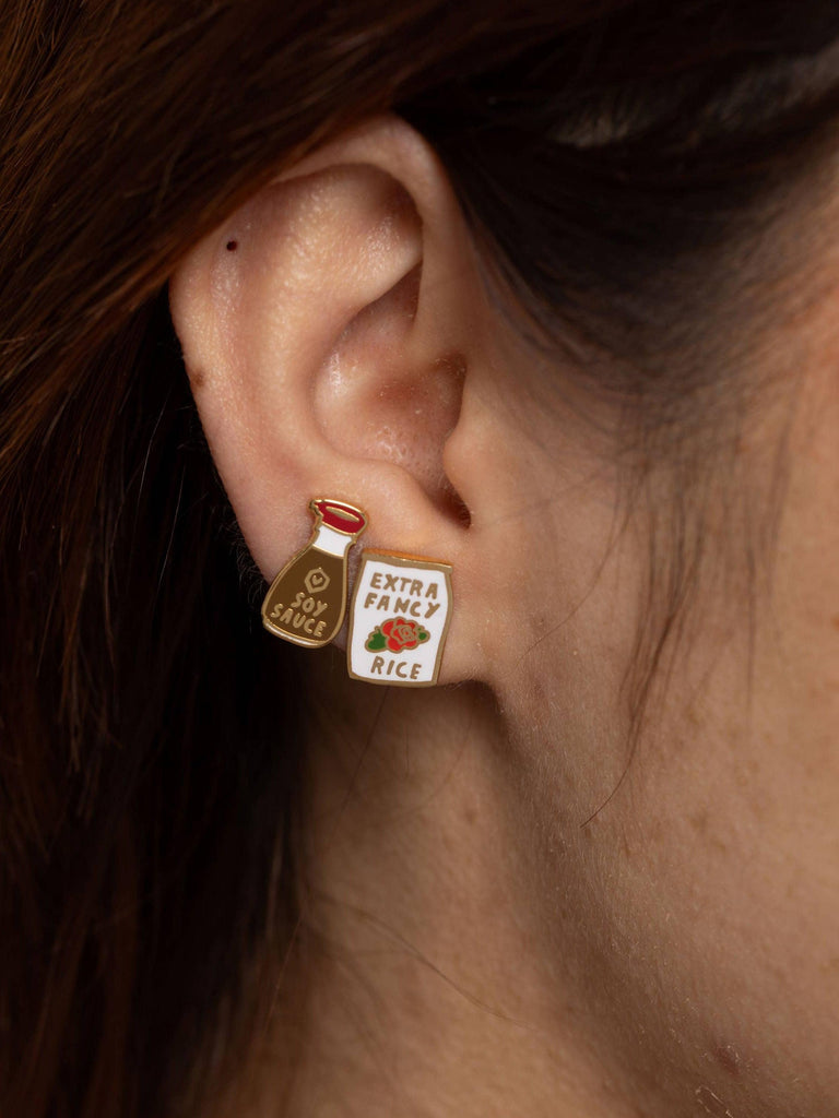Yellow Owl - Earrings - Soy Sauce & Rice-Yellow Owl Workshop-treehaus