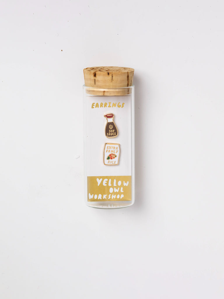 Yellow Owl - Earrings - Soy Sauce & Rice-Yellow Owl Workshop-treehaus