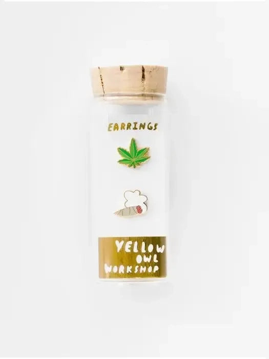 Yellow Owl - Earrings - Weed-Yellow Owl-treehaus