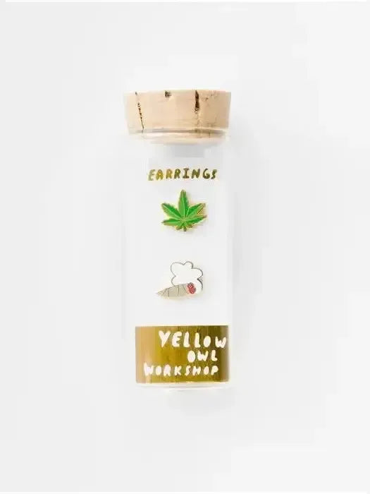 Yellow Owl - Earrings - Weed-Yellow Owl-treehaus