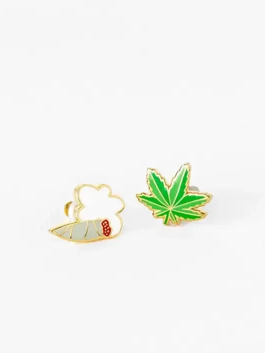 Yellow Owl - Earrings - Weed-Yellow Owl-treehaus
