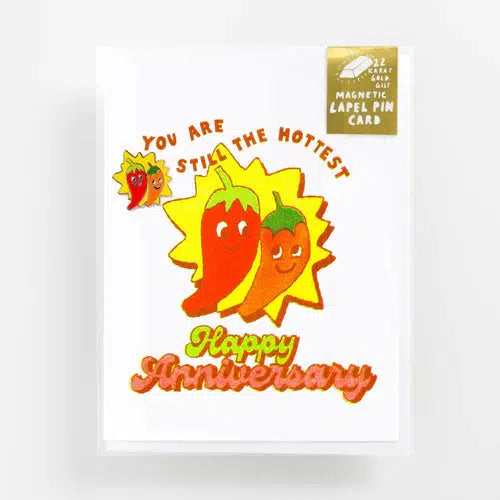 Yellow Owl - Lapel Pin Card - Still The Hottest Anniversary-Yellow Owl-treehaus