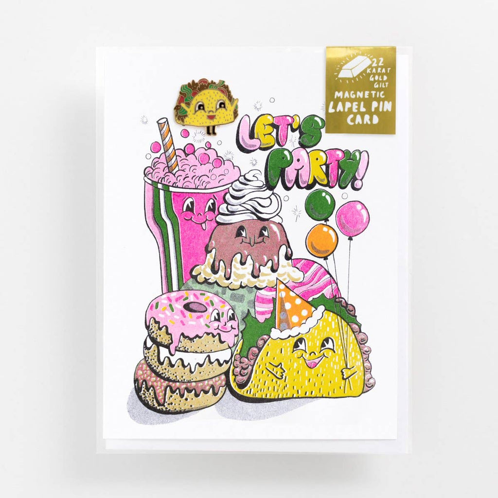 Yellow Owl - Lapel Pin Card - Taco and Let's Party-Yellow Owl Workshop-treehaus