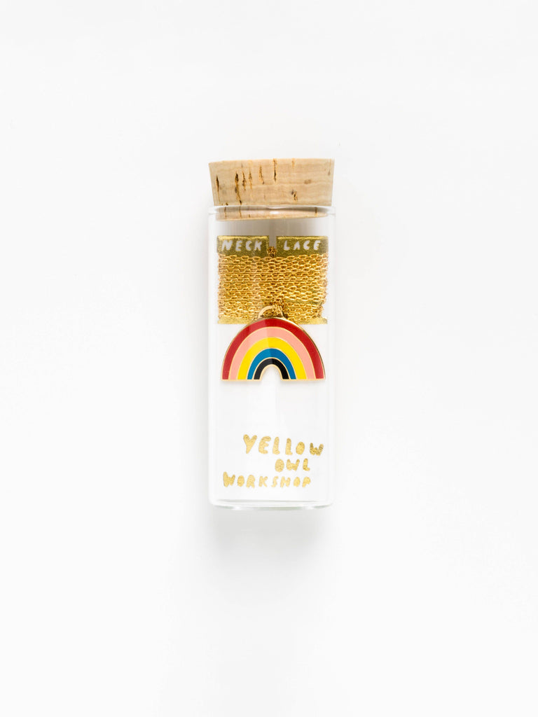 Yellow Owl - Necklace - Rainbow Pendant-Yellow Owl Workshop-treehaus