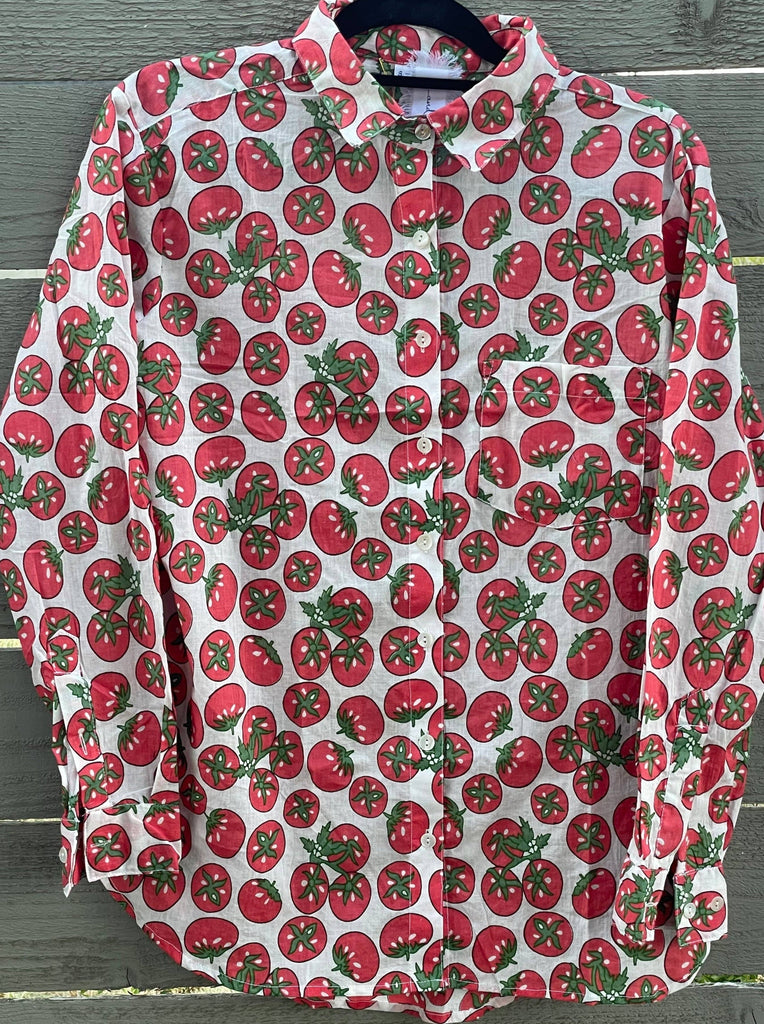 and for Good - Good Boyfriend Shirt - Tomato/White-and for Good-treehaus