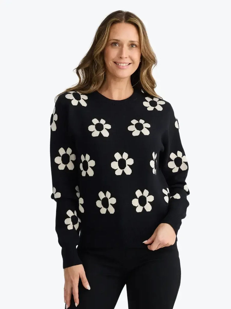 Brave + True - Flower Knit - Black w/ Natural-brave+true-treehaus