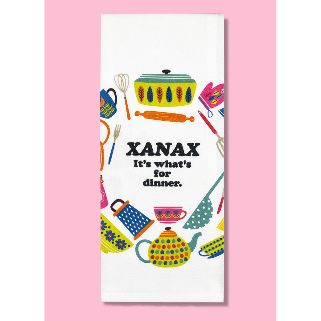 Bad Grandma Designs - Xanax - It's What's for Dinner Dishtowel-Bad Grandma Designs-treehaus