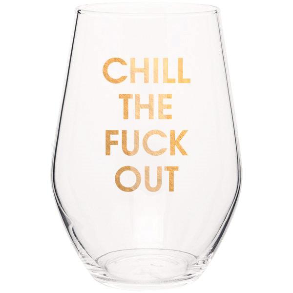 Chez Gagné - Chill The Fuck Out - Wine Glass-Chez Gagné-treehaus