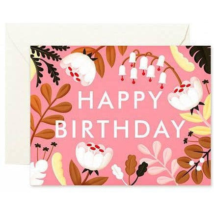 Clap Clap - Forest Wildflowers Birthday Card - Fuscia-Clap Clap-treehaus