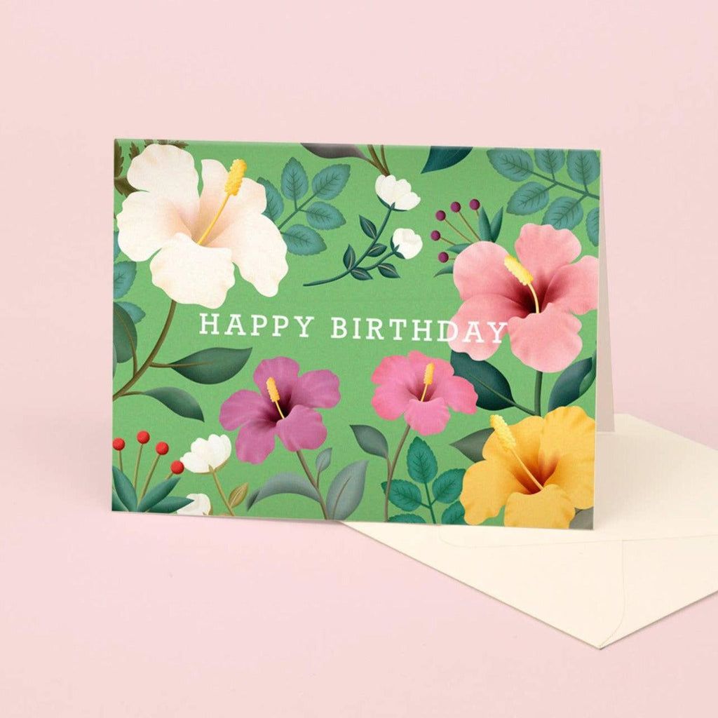 Clap Clap - Hawaiian Hibiscus Floral Birthday Card-Clap Clap-treehaus