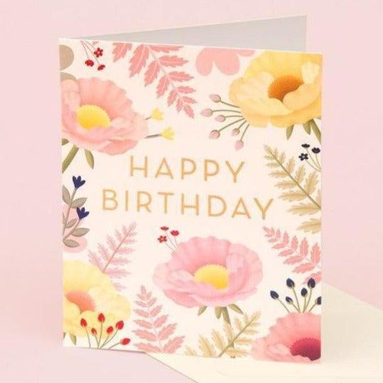 Clap Clap - Oriental Poppy Birthday Card-Clap Clap-treehaus