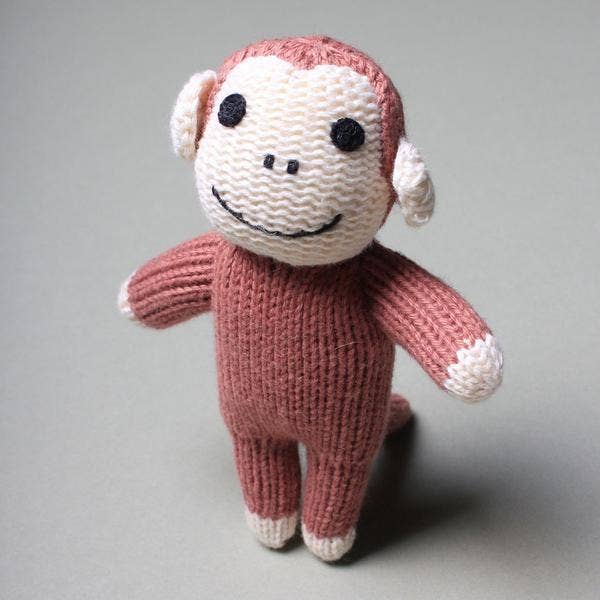 Estella - Organic Monkey Rattle Baby Toy – treehaus