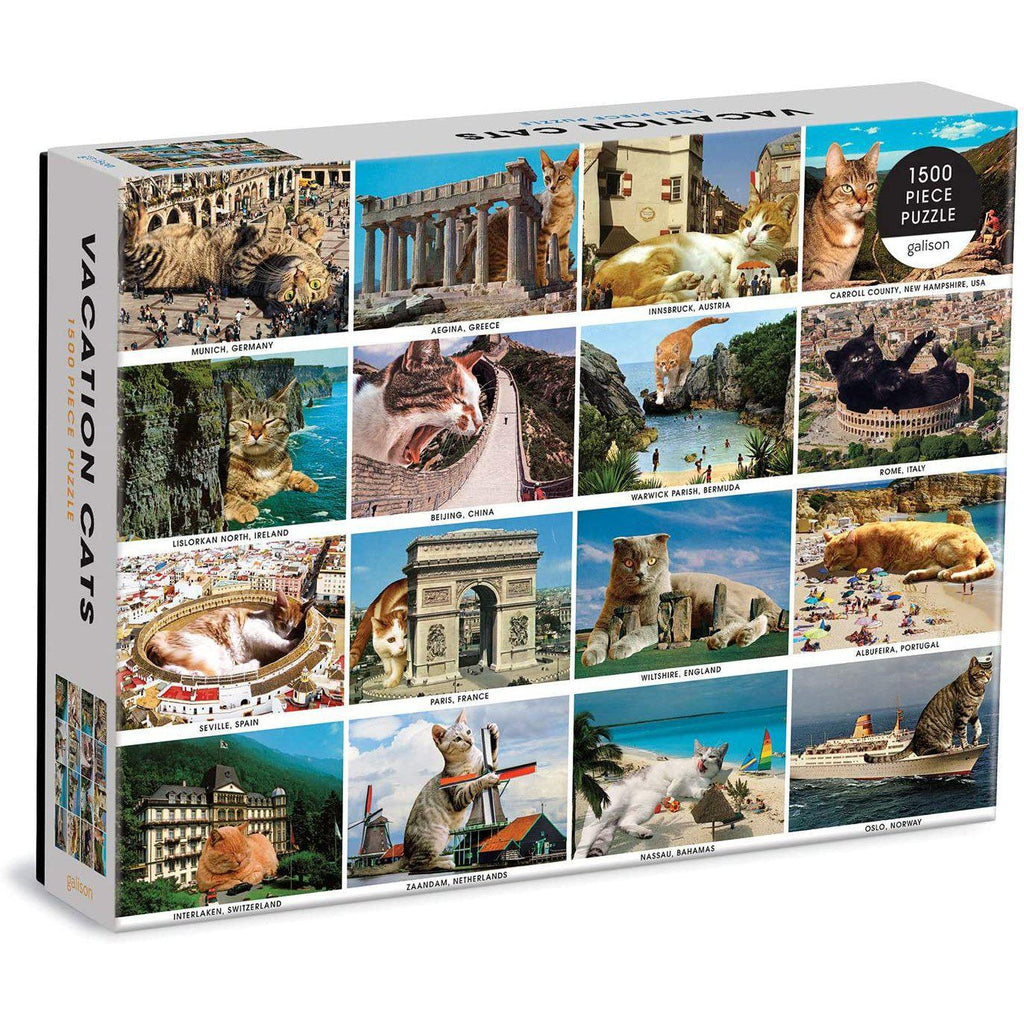 Galison - Vacation Cats - 1500 Piece Puzzle-Galison-treehaus