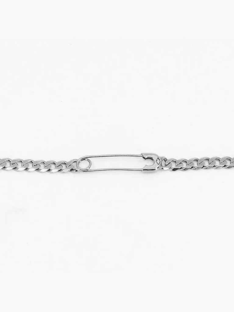 Godfrey and Rose - Large Safety Pin Bracelet -Sterling w/White Sapphire-Godfrey and Rose-treehaus