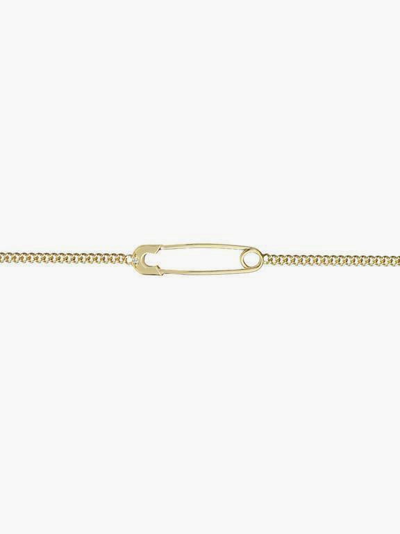 Godfrey and Rose - Small Safety Pin Bracelet - Gold Vermeil w/White Sapphire-Godfrey and Rose-treehaus