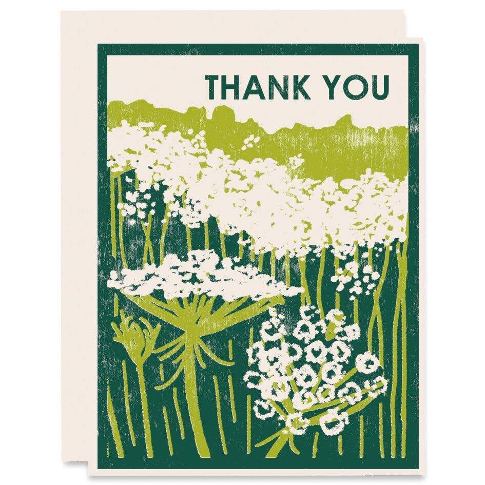 Heartell Press - Queen Anne's Lace Thank You Card-Heartell Press-treehaus