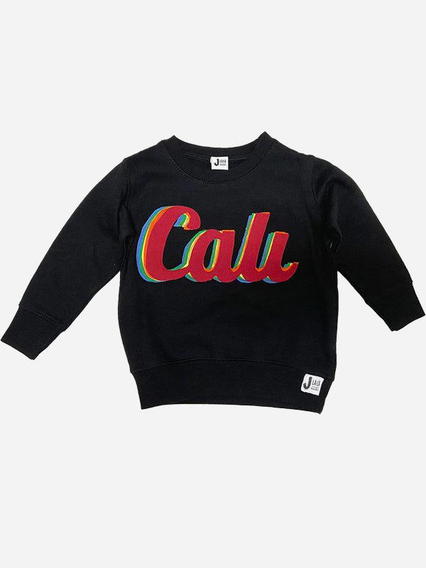 J La La - Cali Rainbow Sweatshirt - Black-J La La-treehaus