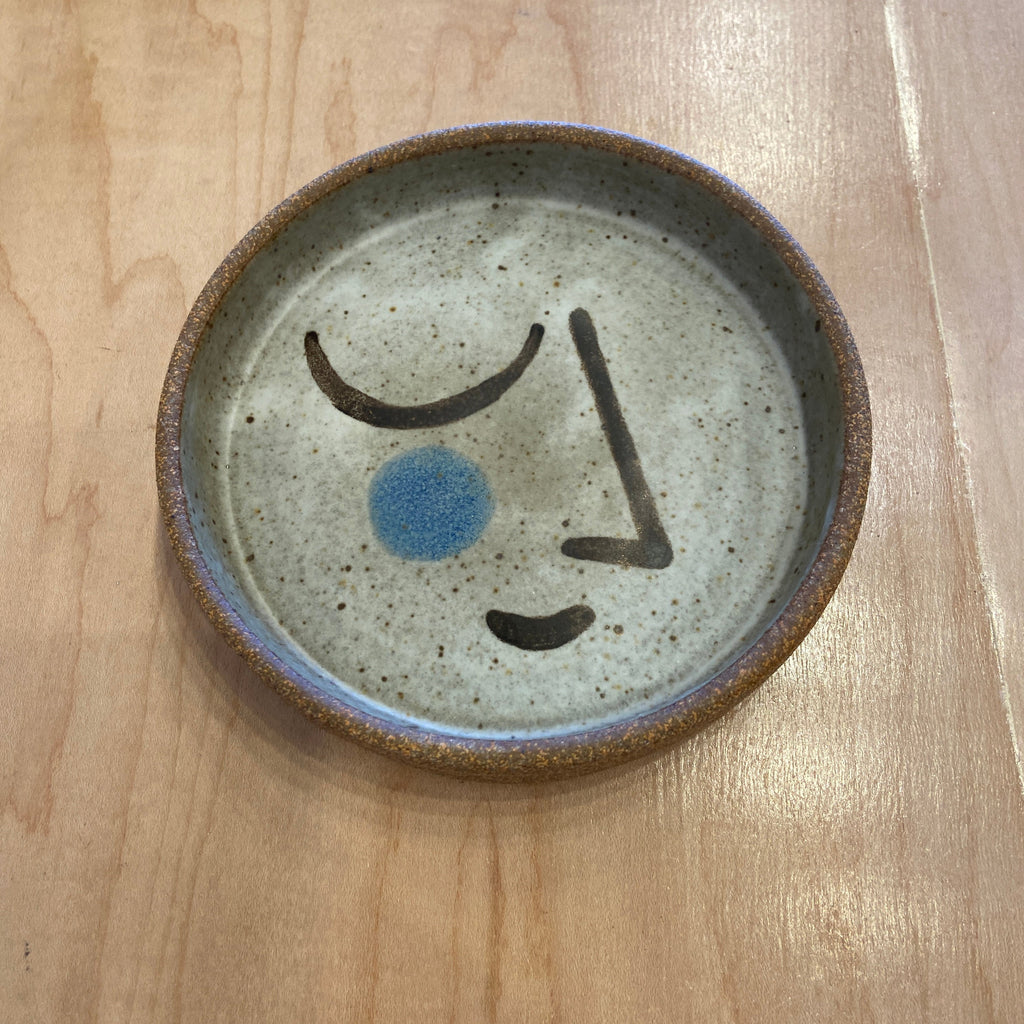 KE Pottery - Face Plate - Speckled w/ Blue - Mini-KE Pottery-treehaus