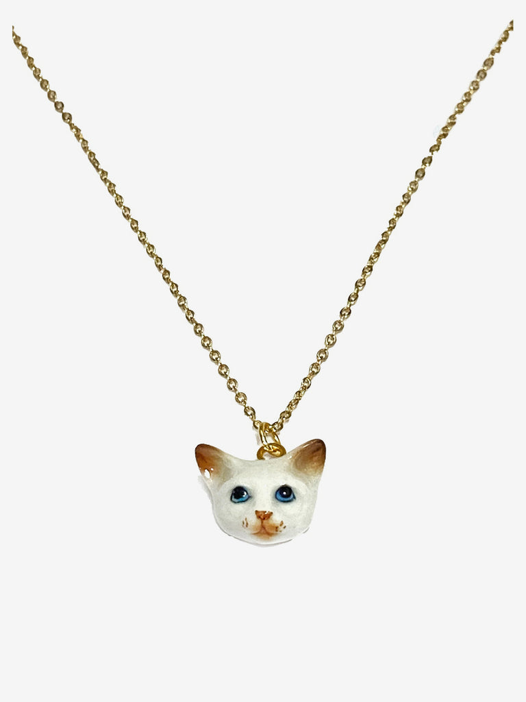 Peter and June - Tiny George Cat Head Necklace-Peter and June-treehaus