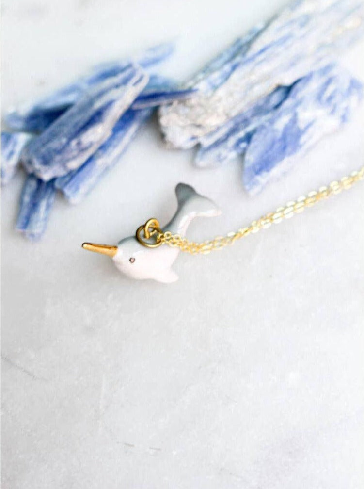 Peter and June - Tiny Narwhal Necklace-Peter and June-treehaus