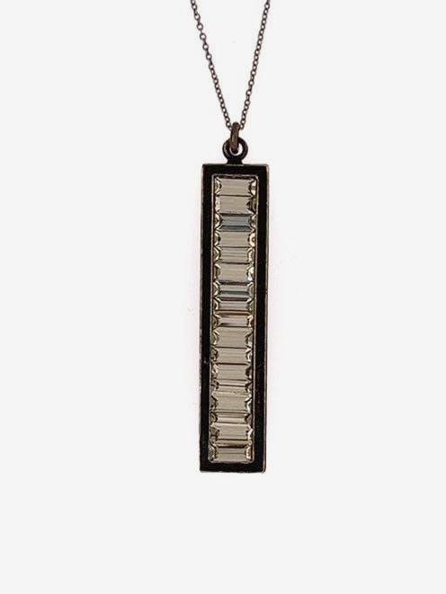 Rebel Designs Accessories - Rectangular Baguette Crystal Necklace-Rebel Designs Accessories-treehaus