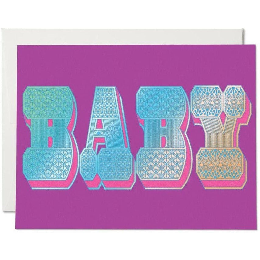 Red Cap Cards - Baby Typography-Red Cap Cards-treehaus