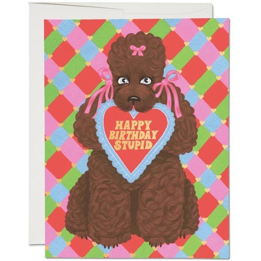Red Cap Cards - Birthday Poodle-Red Cap Cards-treehaus