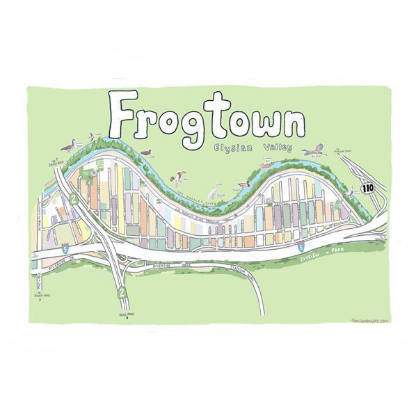 Tom Lamb - Frogtown Illustrated Map-Tom Lamb Maps-treehaus