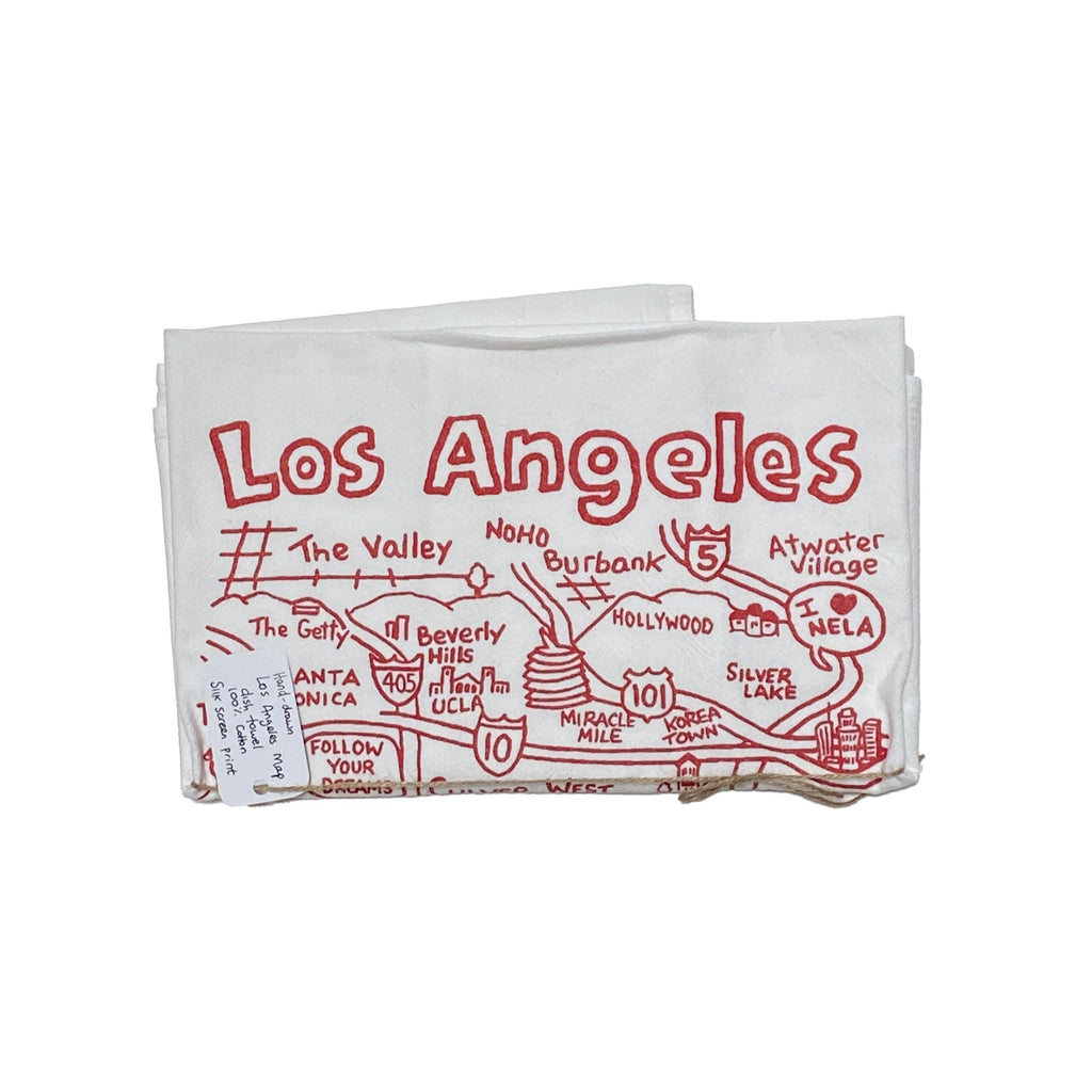 Tom Lamb - Los Angeles Map Tea Towel-Tom Lamb Maps-treehaus